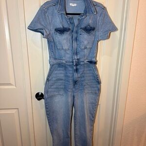 Good American Light Blue Denim Jumpsuit